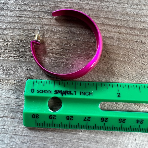 Hot pink metal hoops  2” - Picture 4 of 7